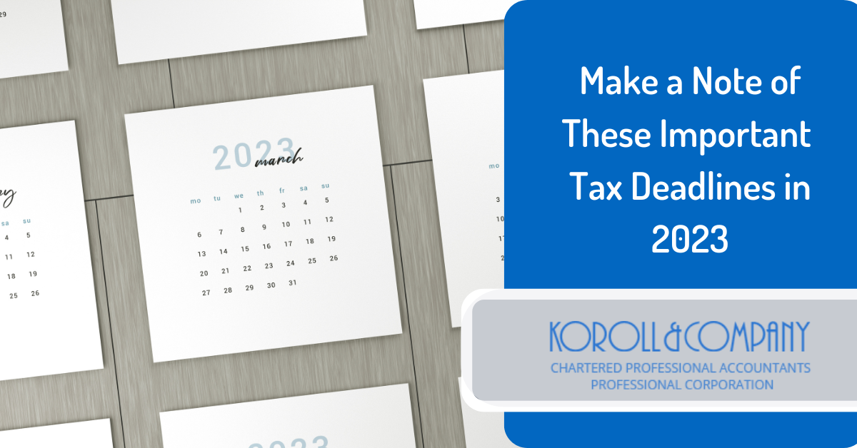 2023 Tax Dates blog