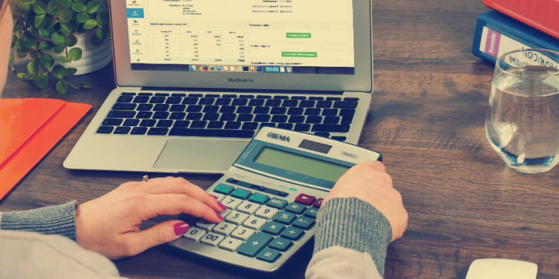 Person calculating taxes