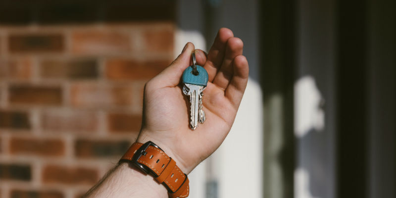 Handing over keys to the house