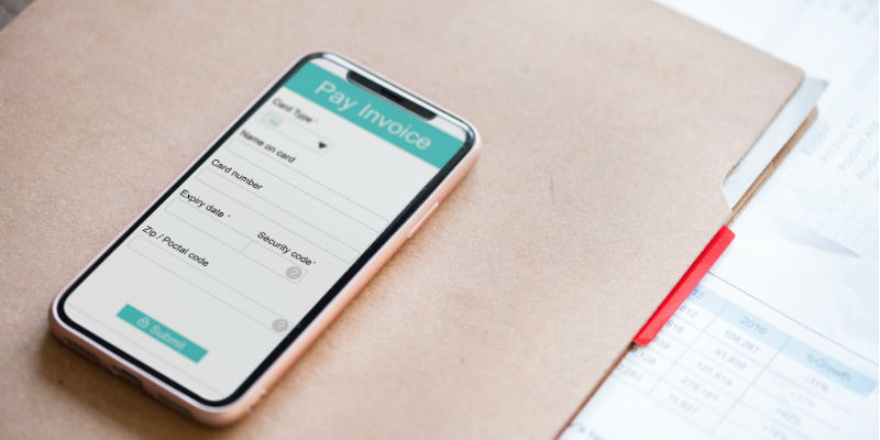 Paying invoice on phone