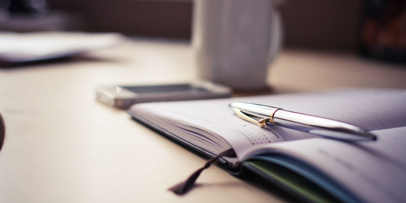 Pen and paper for taxes