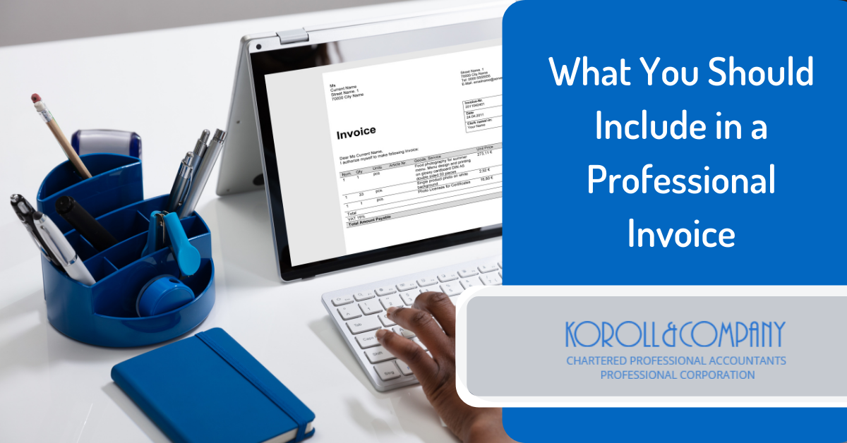 What to include in an invoice